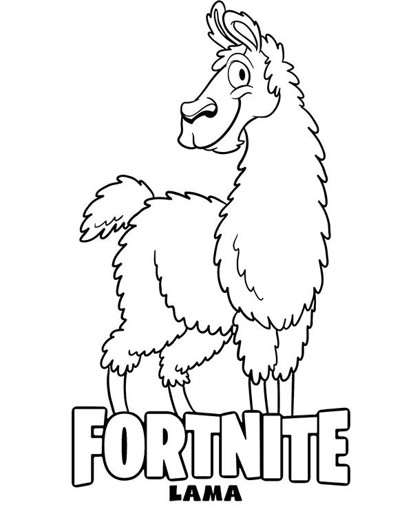 Fortnite kolorowanka do wydruku lama - Ausmalbild zum Ausdrucken