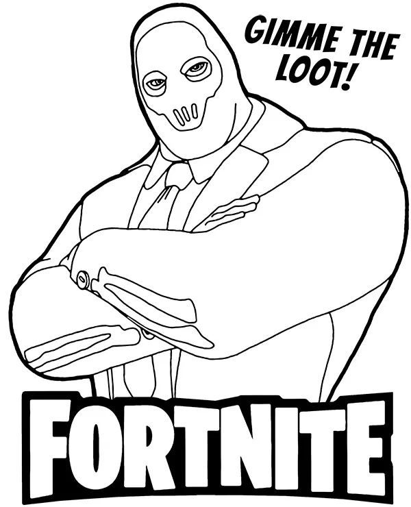 Fortnite kolorowanka gimme the loot - Ausmalbild zum Ausdrucken