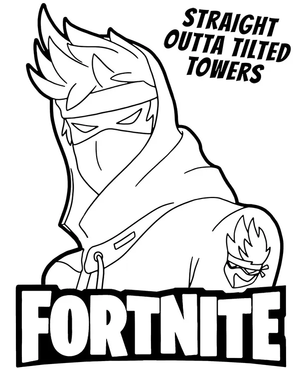 Fortnite kolorowanka straight outta tilted towers - Ausmalbild zum Ausdrucken