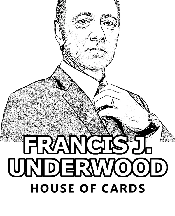 Frank underwood - Ausmalbild zum Ausdrucken