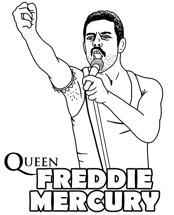 Freddie mercury kolorowanka do druku queen - Ausmalbild zum Ausdrucken