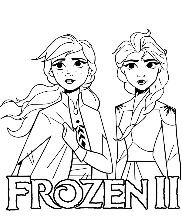 Frozen 2 kolorowanka elsa i anna - Ausmalbild zum Ausdrucken