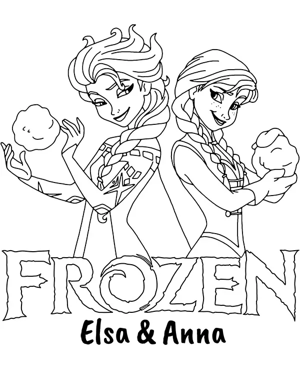 Frozen logo elsa i anna - Ausmalbild zum Ausdrucken