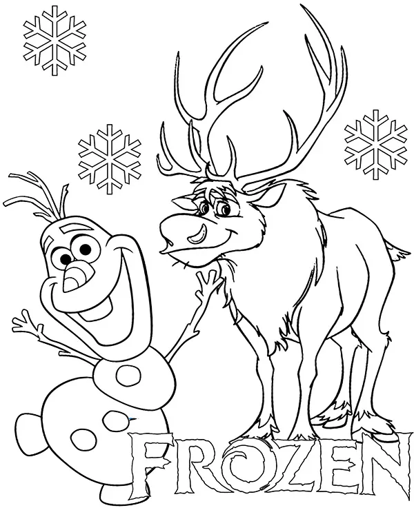 Frozen olaf sven kolorowanka - Ausmalbild zum Ausdrucken
