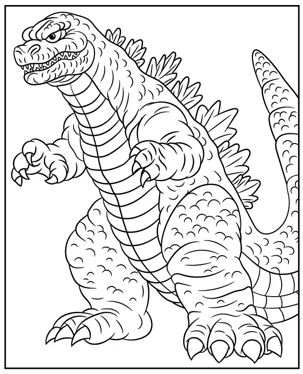 Godzilla kolorowanka do druku dla dzieci
