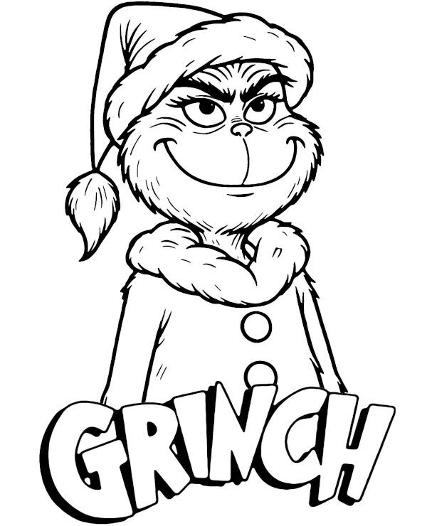 Grinch z logo kolorowanka do druku