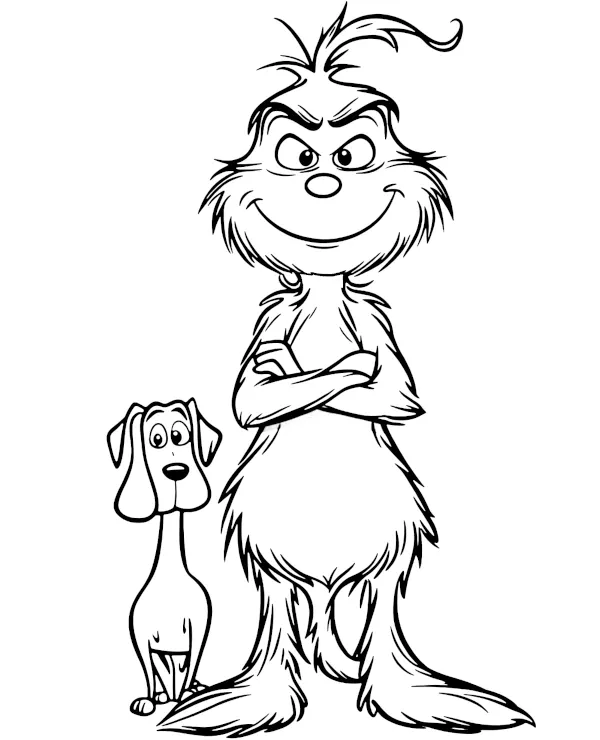 Grinch z psem kolorowanka do druku