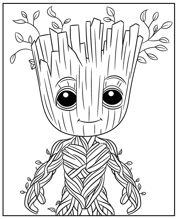 Groot Marvel kolorowanka do druku