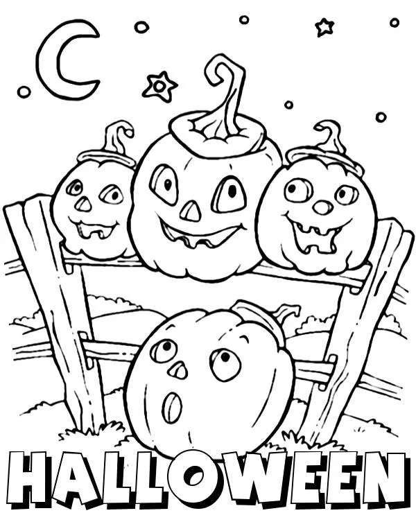 Halloween kolorowanka dynie - Ausmalbild zum Ausdrucken