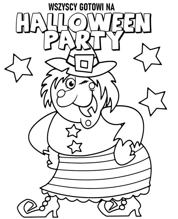 Halloween kolorowanka party łatwa dla dzieci