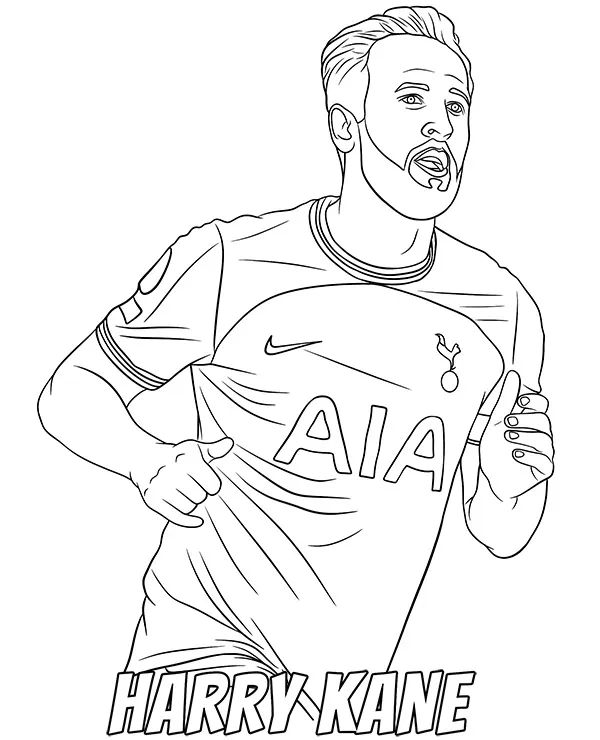 Harry kane pilka nozna kolorowanka - Ausmalbild zum Ausdrucken