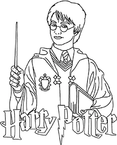 Harry potter kolorowanka harry z logo mobile - Ausmalbild zum Ausdrucken