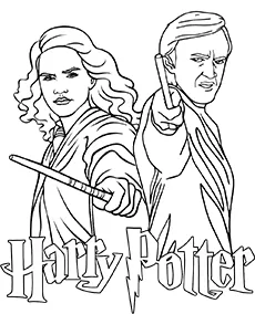 Harry potter kolorowanka hermione draco mobile - Ausmalbild zum Ausdrucken