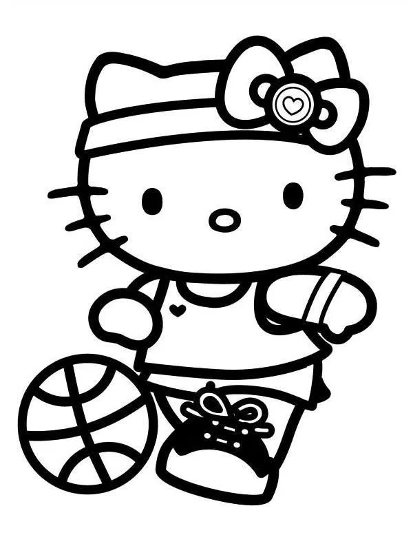Hello kitty kolorowanka - Ausmalbild zum Ausdrucken