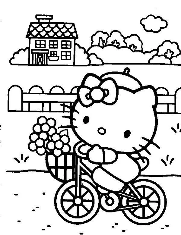Hello kitty kolorowanka - Ausmalbild zum Ausdrucken