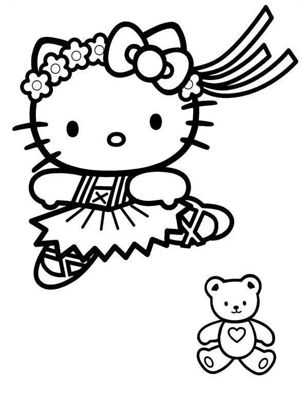 Hello kitty kolorowanka - Ausmalbild zum Ausdrucken