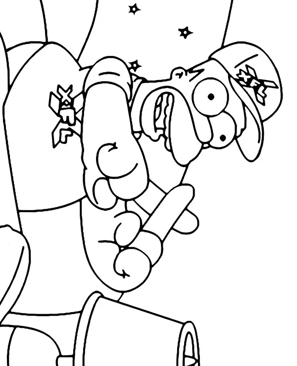 Homer na kanapie pionowe kolorowanki simpsonowie - Ausmalbild zum Ausdrucken
