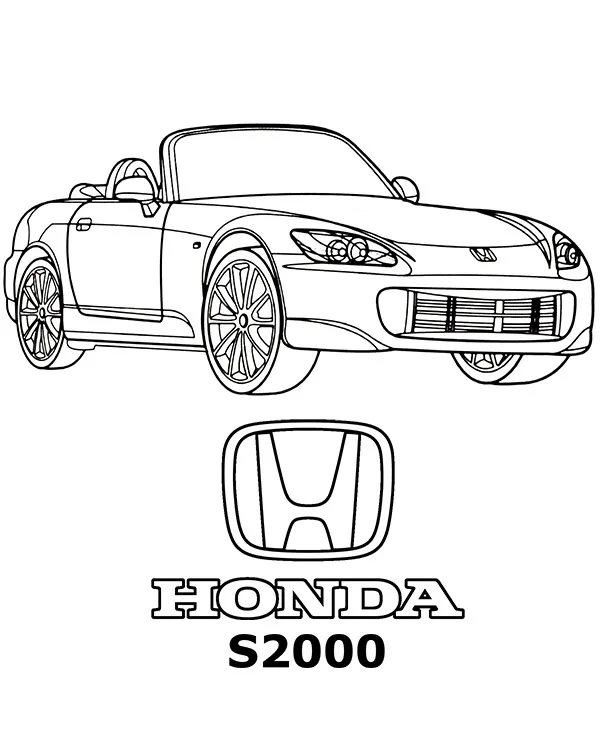 Honda s2000 kolorowanka dla dziecka - Ausmalbild zum Ausdrucken