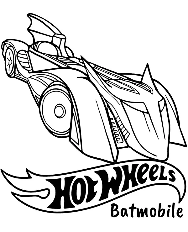 Hot Wheels Batmobile kolorowanka do druku