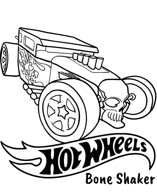 Hot wheels kolorowanka bone shaker - Ausmalbild zum Ausdrucken