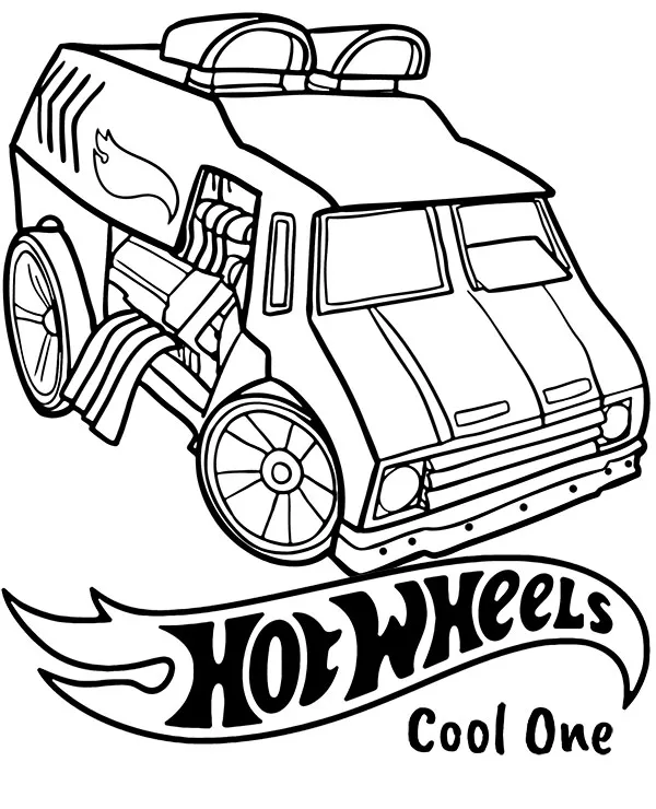 Hot wheels kolorowanka cool one - Ausmalbild zum Ausdrucken