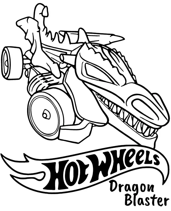 Hot wheels dragon blaster kolorowanka do druku
