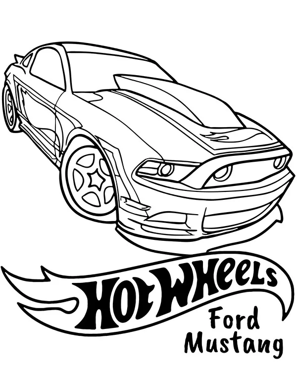 Hot wheels kolorowanka ford mustang - Ausmalbild zum Ausdrucken