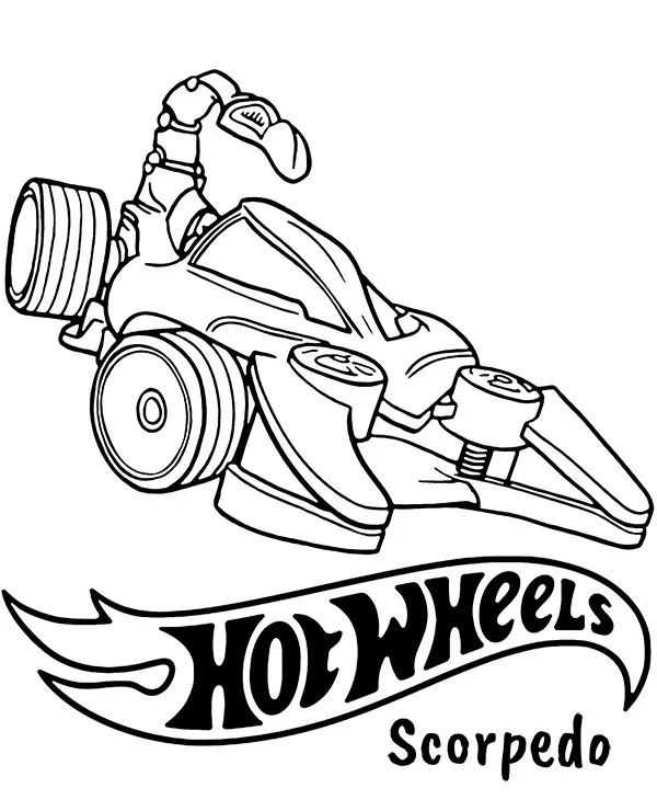 Hot wheels kolorowanka scorpedo - Ausmalbild zum Ausdrucken