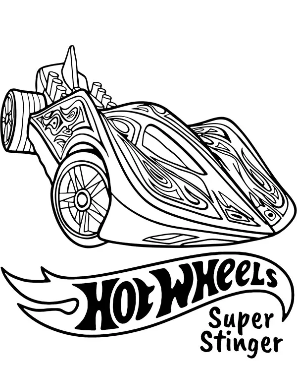 Hot wheels kolorowanka super stinger - Ausmalbild zum Ausdrucken