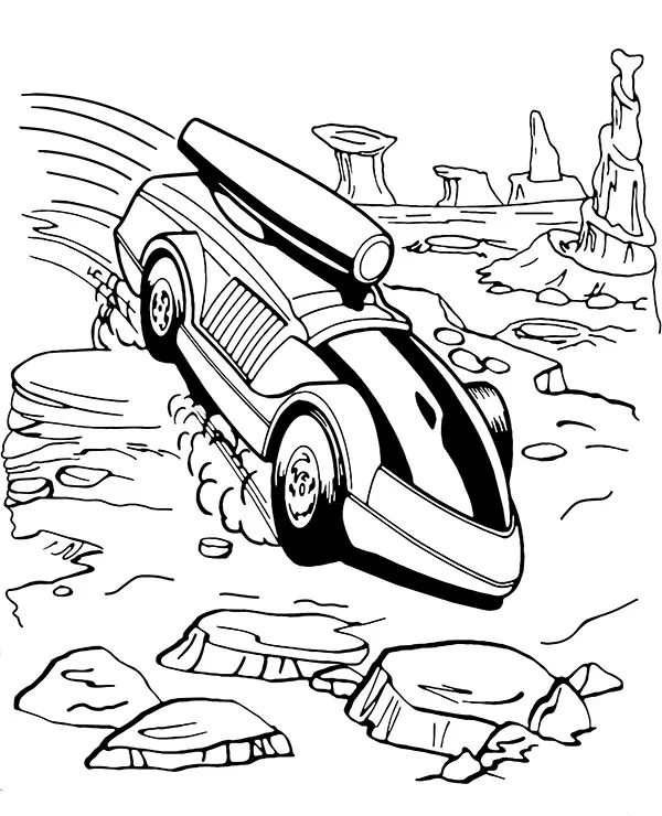 Hot wheels kosmiczny pojazd kolorowanka - Ausmalbild zum Ausdrucken