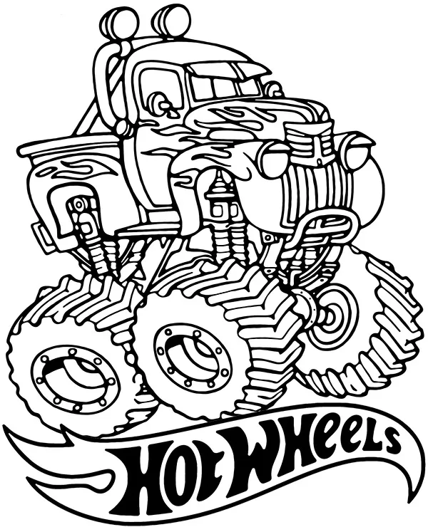 Hot wheels monster truck kolorowanka - Ausmalbild zum Ausdrucken