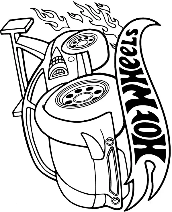 Hot wheels Pionowy obrazek kolorowanka do druku