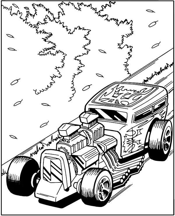 Hot wheels samochod way 2 fast - Ausmalbild zum Ausdrucken