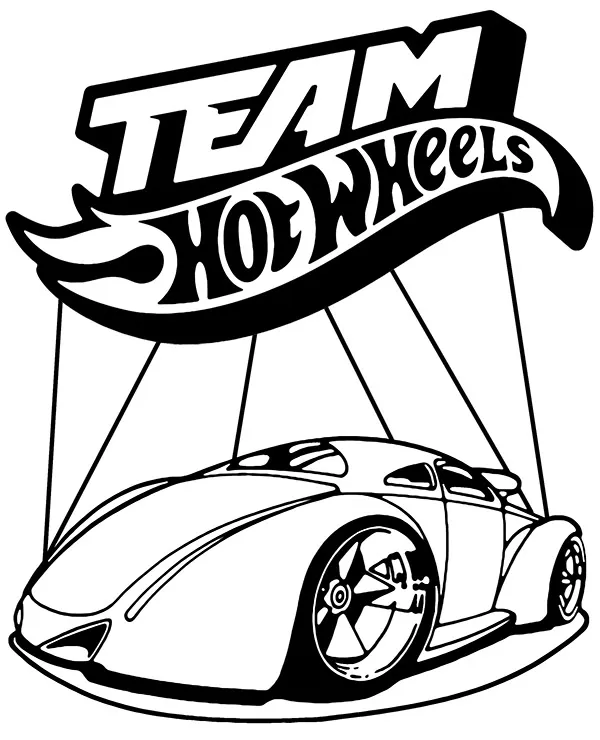 Hot wheels wyscigowka z logo - Ausmalbild zum Ausdrucken