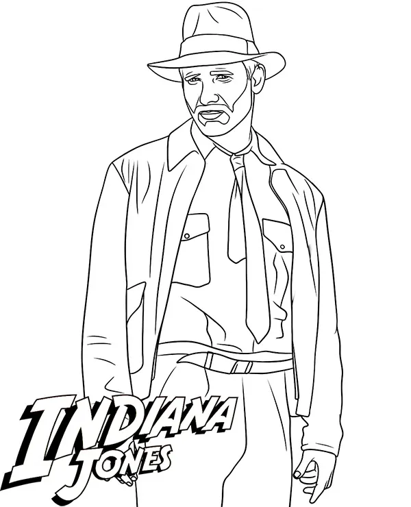 Indiana jones kolorowanka harisson ford - Ausmalbild zum Ausdrucken