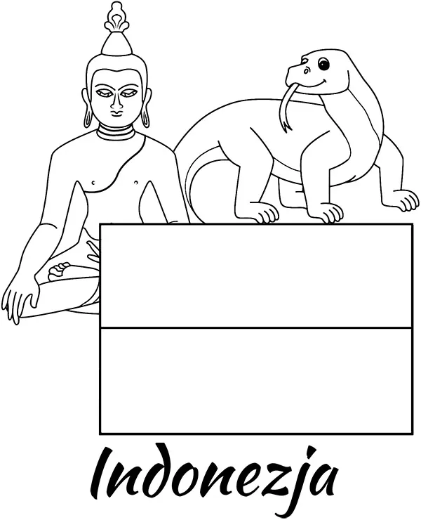 Indonezja flaga kolorowanka - Ausmalbild zum Ausdrucken