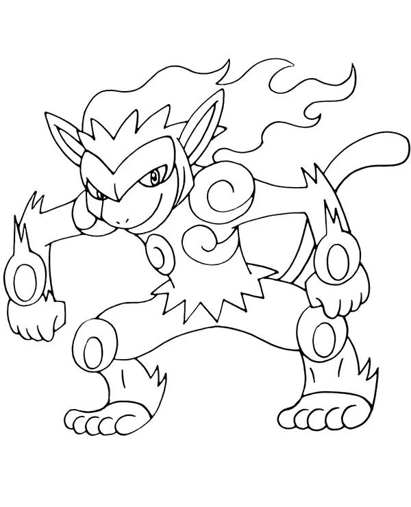 Infernape kolorowanki pokemon - Ausmalbild zum Ausdrucken