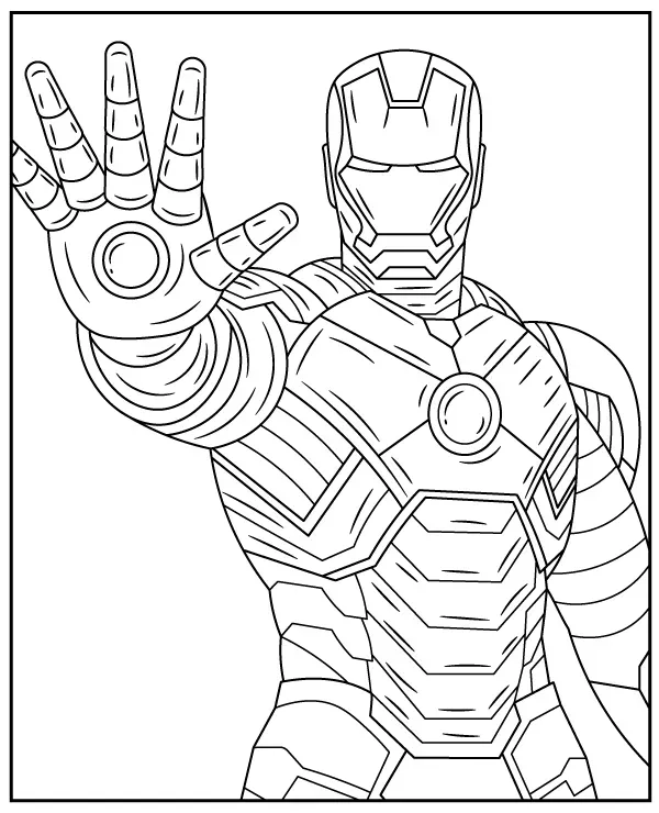 Iron Man kolorowanka dla dzieci Marvel