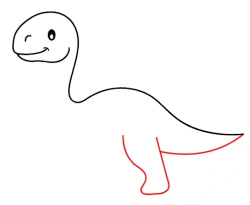Jak narysować dinozaura tylna noga kolorowanka dla dzieci