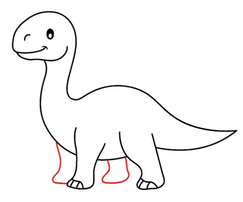 Jak narysować dinozaura zewnętrzne nogi kolorowanka dla dzieci