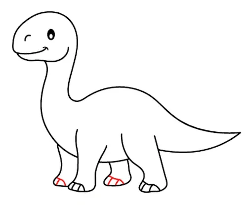 Jak narysować dinozaura zewnętrzne pazury kolorowanka dla dzieci
