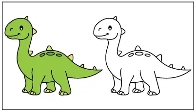 Jak narysować dinozaura poradnik kolorowanka dla dzieci