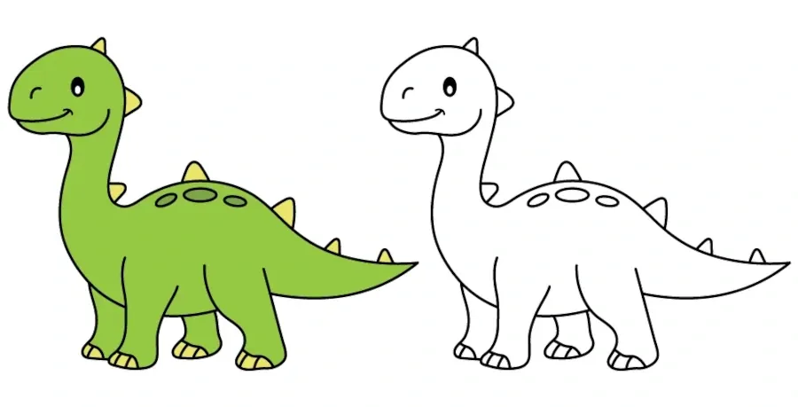 Kolorowanka do druku dinozaur jak narysować