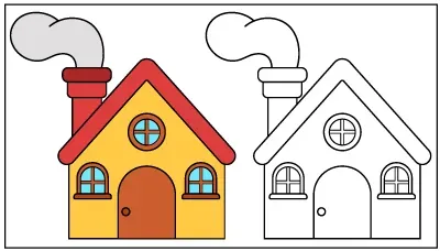 Kolorowanka dla dzieci dom poradnik łatwy