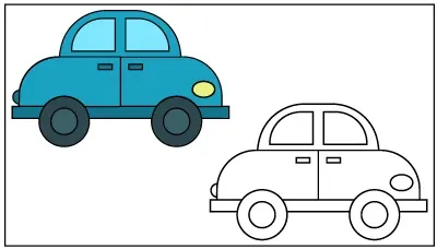 Jak narysować samochód mini kolorowanka do druku