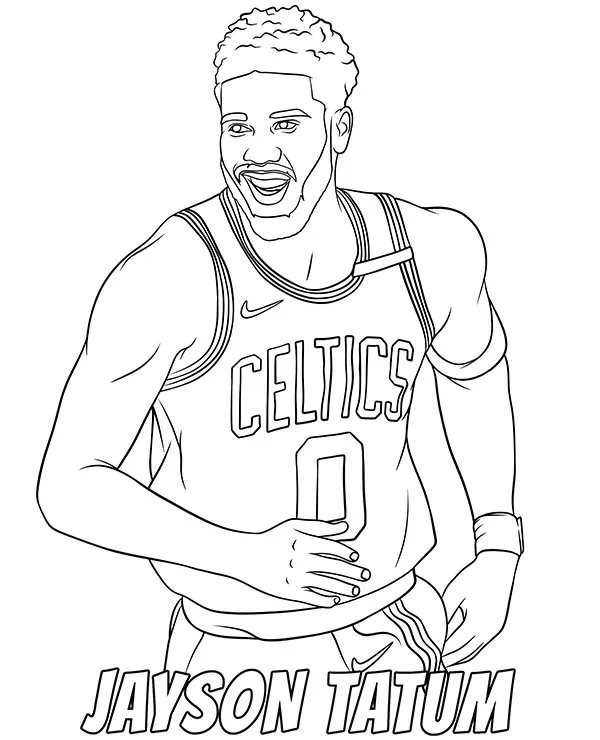 Jayson Tatum koszykarz kolorowanka do druku