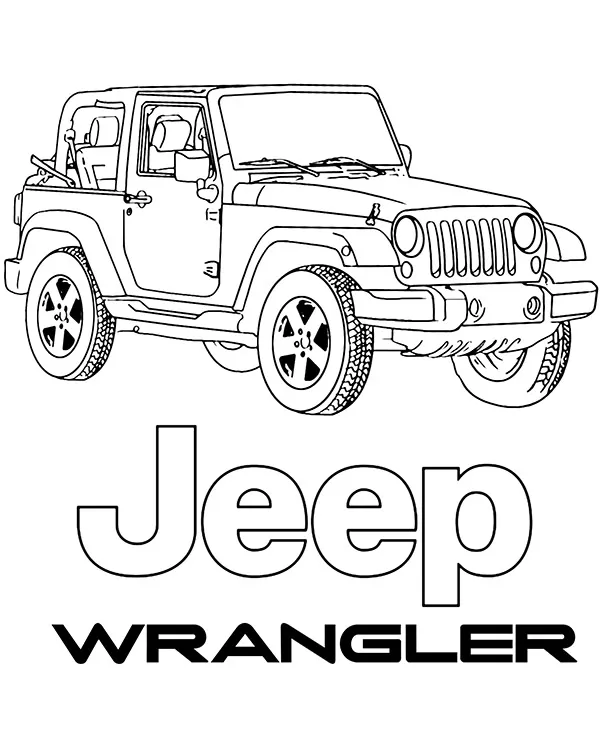 Jeep wrangler kolorowanka do wydruku - Ausmalbild zum Ausdrucken
