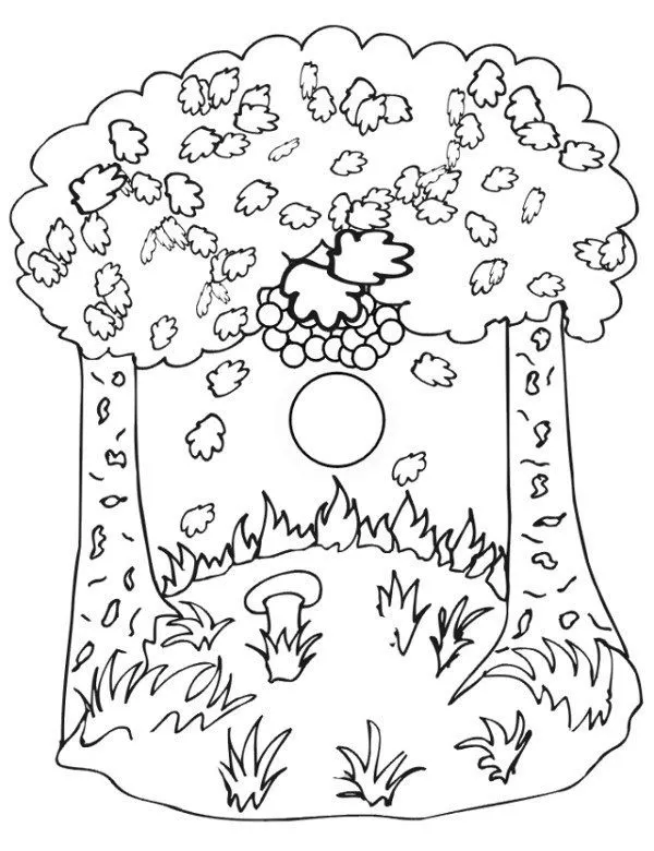 Jesien kolorowanki - Ausmalbild zum Ausdrucken