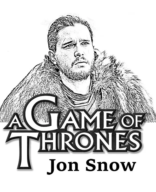 Jon Snow kolorowanka dla dzieci