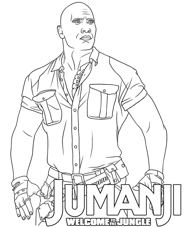 Jumanji kolorowanka dwayne johnson - Ausmalbild zum Ausdrucken